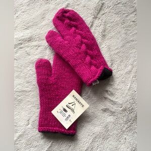 Namaste Fuchsia Cable Knit Mittens